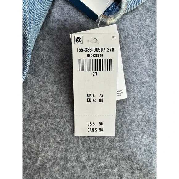 NWT Abercrombie Fitch The 90s Straight Mid Rise Jeans Women Size 27 Reguar - Picture 4 of 12